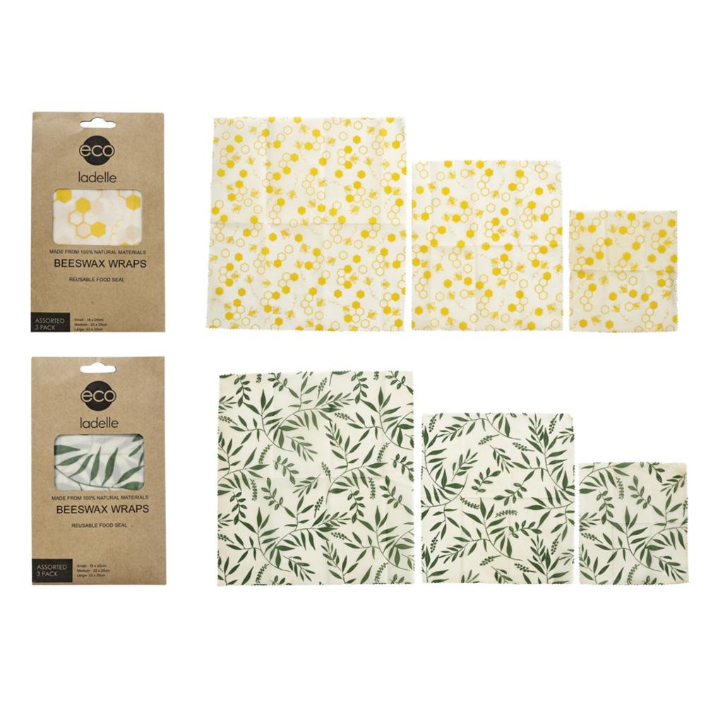 Eco Assorted 3pce Set Beeswax Wraps Yellow