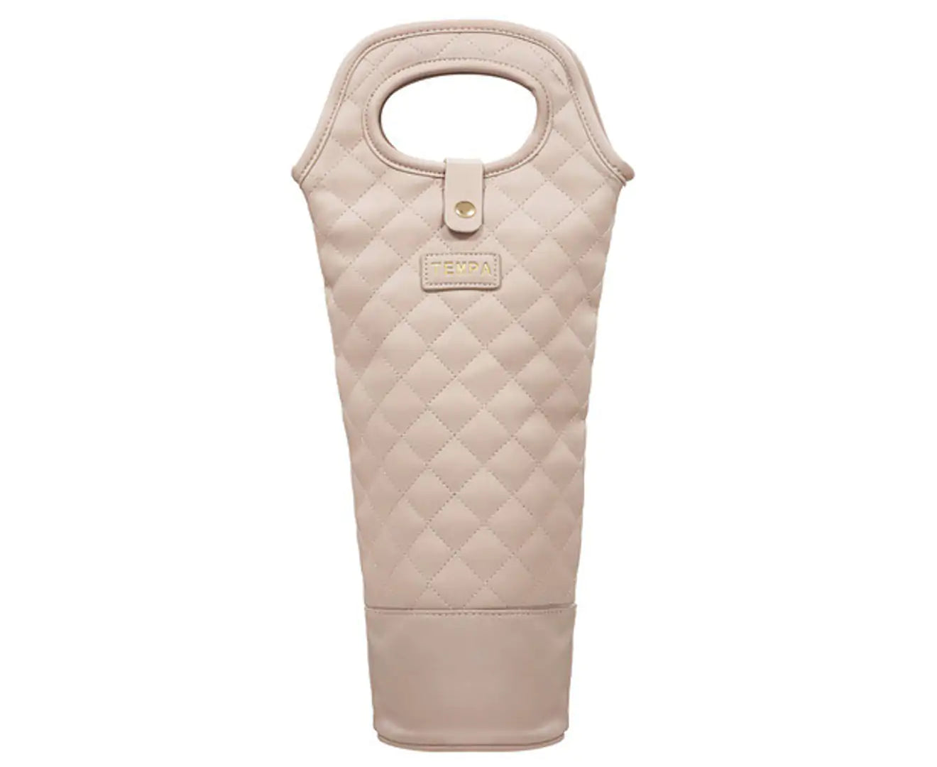 Quilted Insulated Single Wine Bag - Latte
