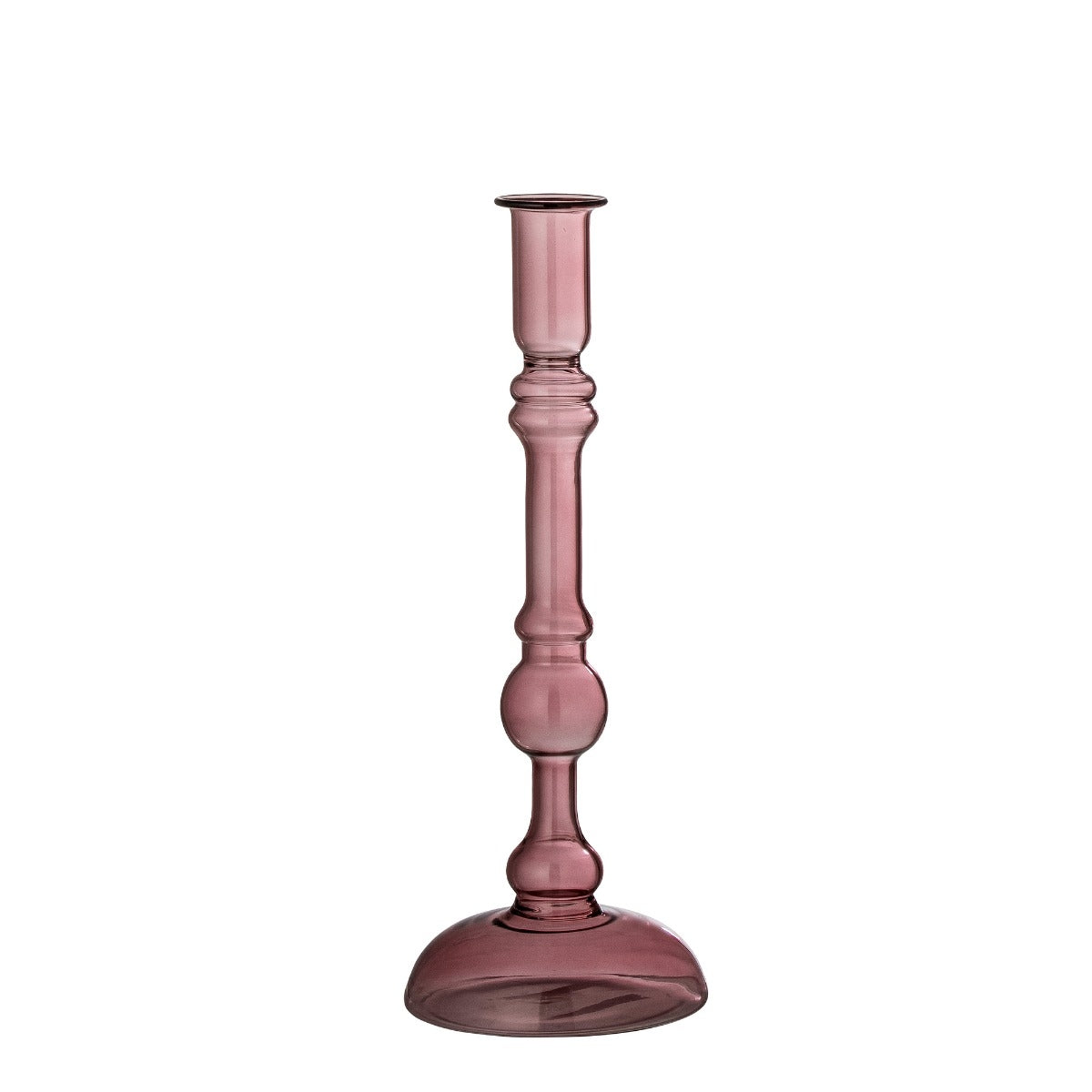 Ferah Glass Candlestick, Purple