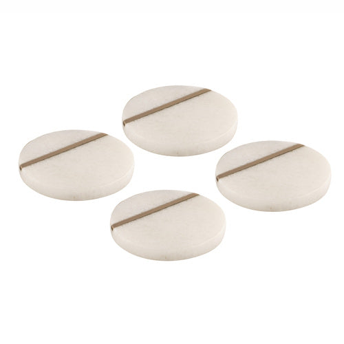 Emerson White Round 4pk Coaster