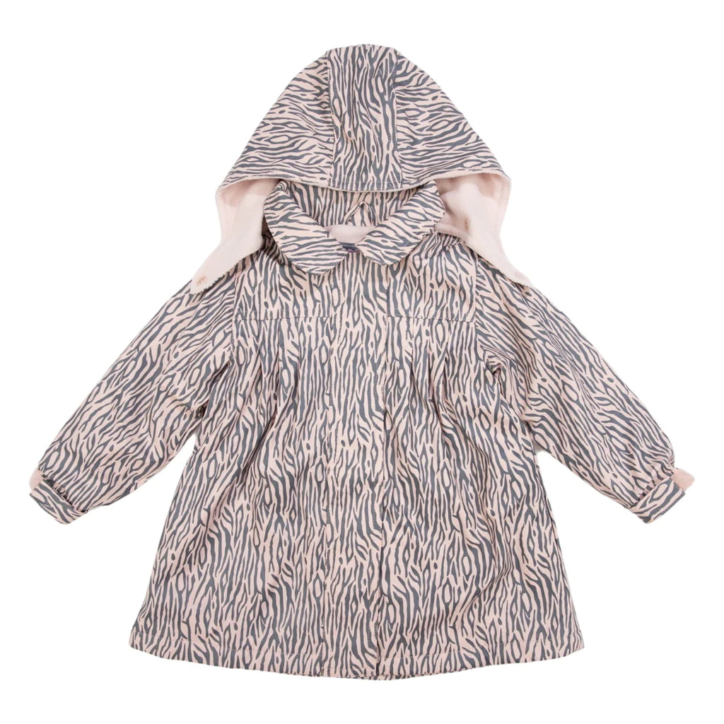 Tiger Stripes Raincoat - Dusty Pink