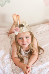 Sequin Bunny Crown Gold