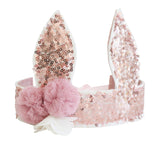 Sequin Bunny Crown Rose Gold
