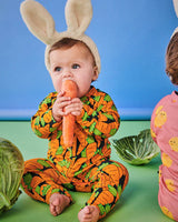 Eat Your Carrots Organic Long Sleeve Zip Romper