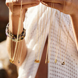 July Ruby Birthstone Necklace 18k Gold Plated