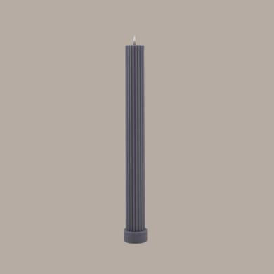 Column Pillar Candle Duo - Grey