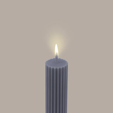 Column Pillar Candle Duo - Grey
