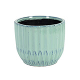 Teal Ribbed Planter Large