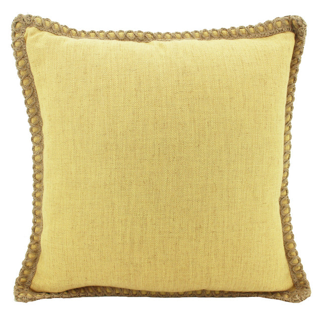 Jute/Linen Cushion Yellow