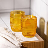 Groove Set of 4 Tumblers Amber