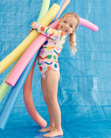 Flower Flow Long Sleeve Zip Bathers