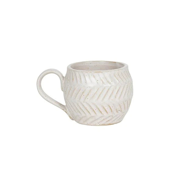 Cream Etched Fife Stone Mug