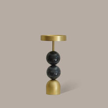 Load image into Gallery viewer, Beaded Fountain Brass Candle Holder - Charcoal Large
