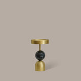 Beaded Fountain Brass Candle Holder - Charcoal Medium