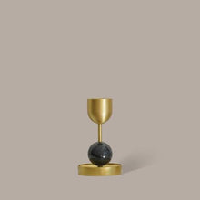 Load image into Gallery viewer, Beaded Fountain Brass Candle Holder - Charcoal Medium
