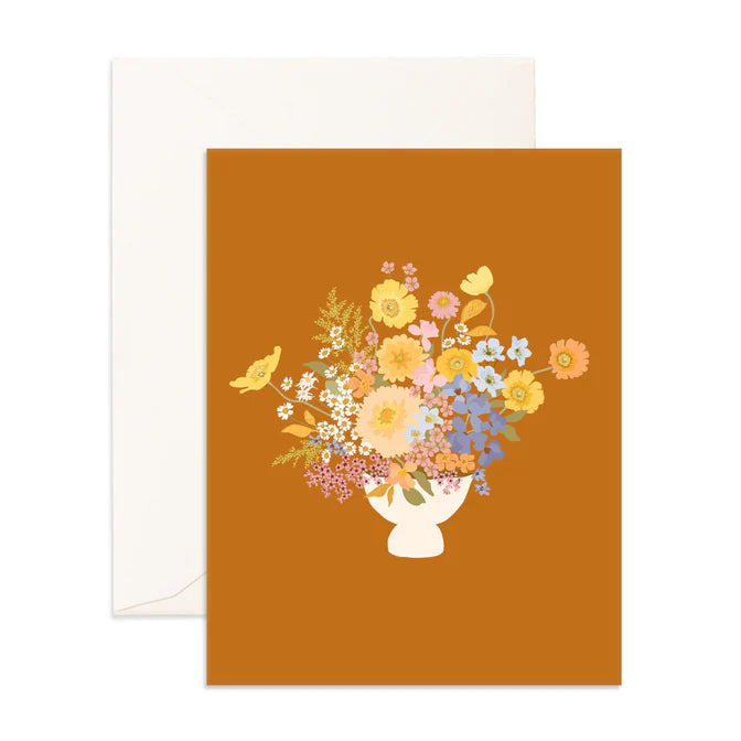 Spring Bouquet Rust Greeting Card