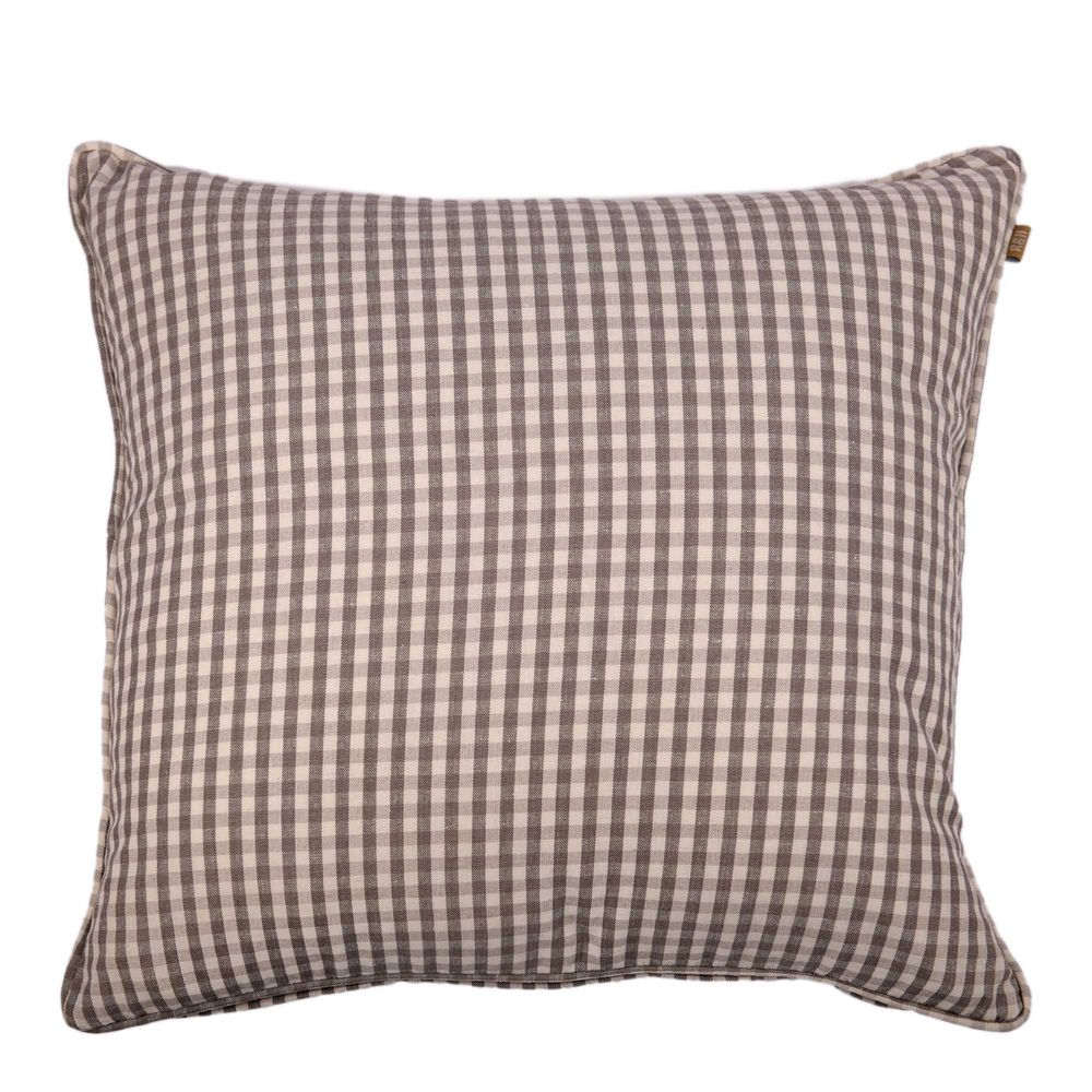 Gingham Cushion Cover Ash Grey