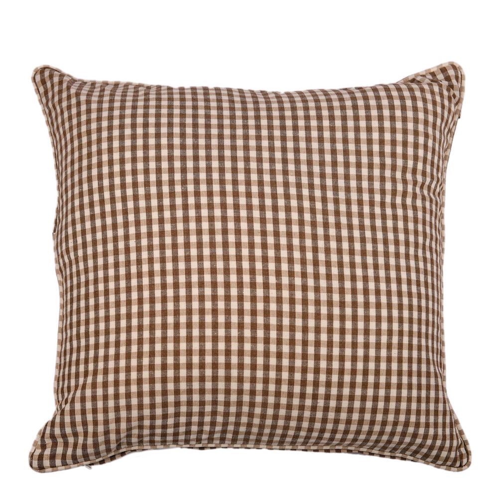 Gingham Cushion Earth Brown