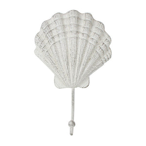 White Scallop Cast Iron Wall Hook