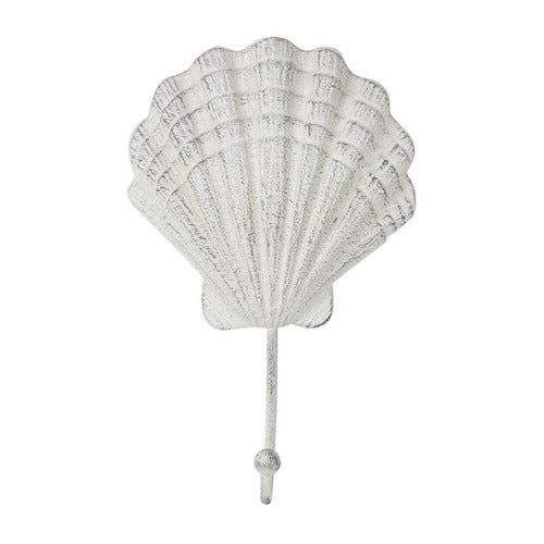 White Scallop Cast Iron Wall Hook