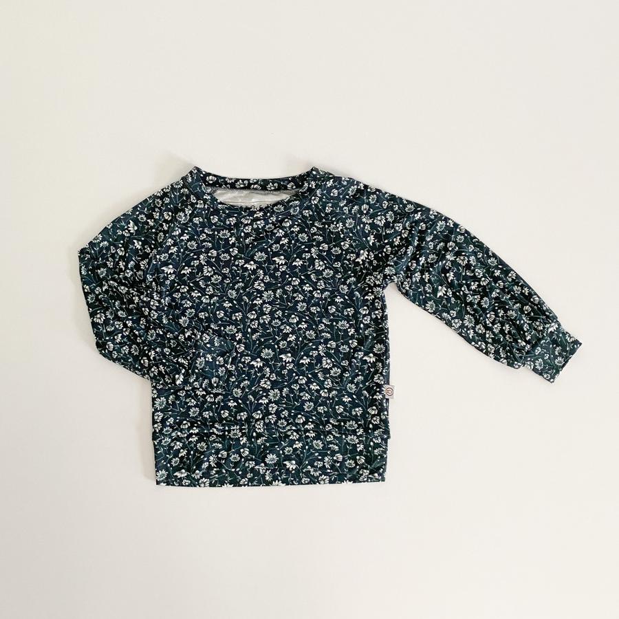 Long Sleeve Top Bamboo Emerald Daisy