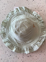 Muslin Frill Hat Seafoam