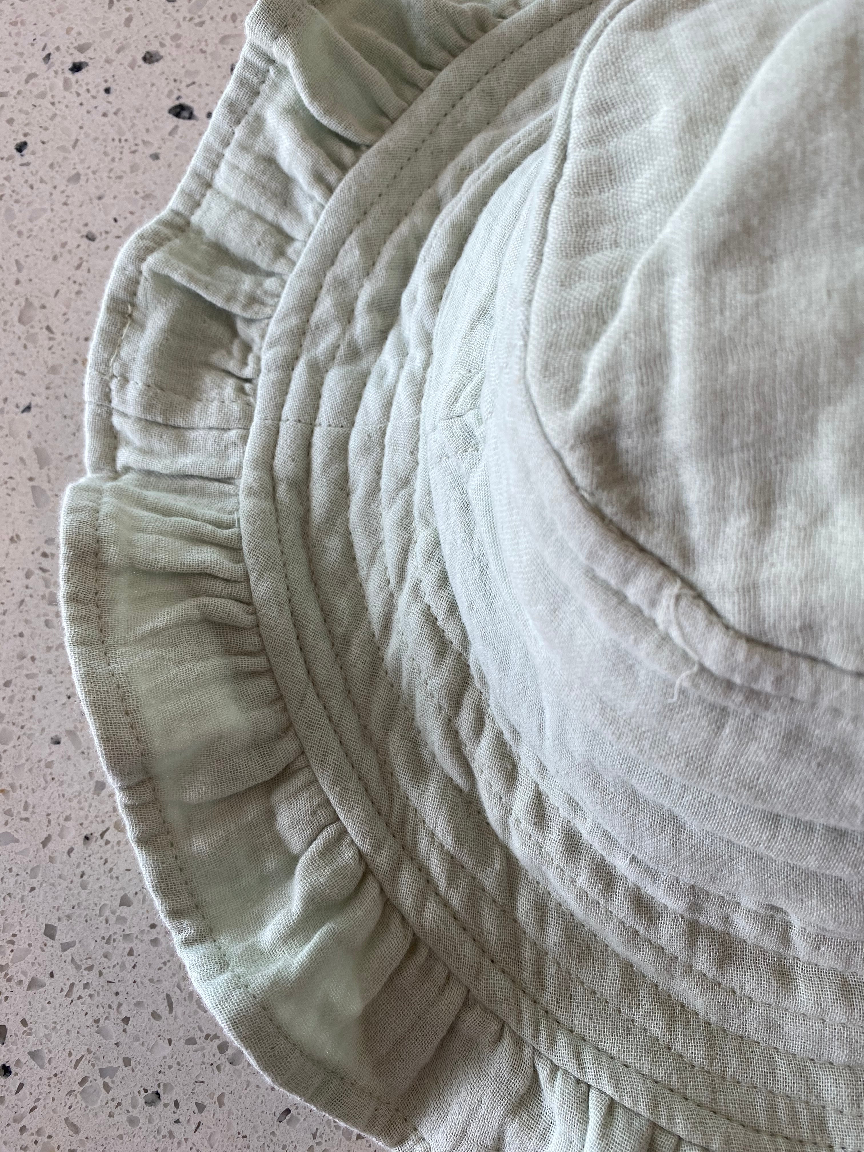Muslin Frill Hat Seafoam