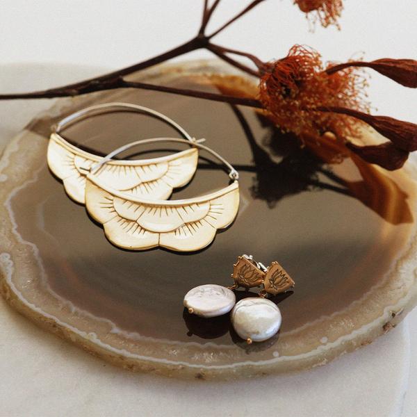 Lotus Pearl Earrings