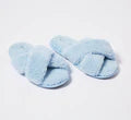 Load image into Gallery viewer, Egg Shell Blue Boucle Adult Slippers
