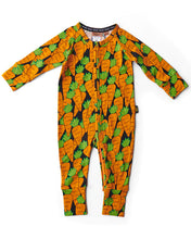Load image into Gallery viewer, Eat Your Carrots Organic Long Sleeve Zip Romper
