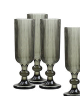 Grey Ribbed Champagne Glass S4