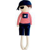 Linen Pirate Boy 50cm Navy & Red