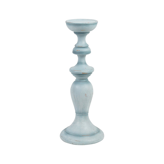 Resin Light Blue Candle Holder Narrow