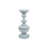 Resin Light Blue Candle Holder Wide