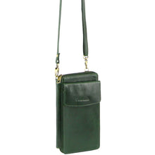 Load image into Gallery viewer, Leather Cross Body Bag/Clutch Emerald
