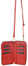 Load image into Gallery viewer, Leather Cross Body Bag/Clutch Red
