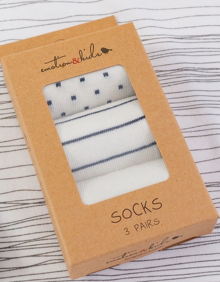 Navy Dots & Stripes Socks