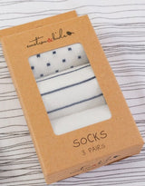 Navy Dots & Stripes Socks