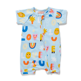 I Love You Sky Short Sleeve Zip Suit