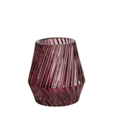 Twist Glass Tealight Holder Small Purple