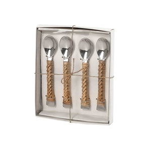 Rattan Small Spoons Set of 4