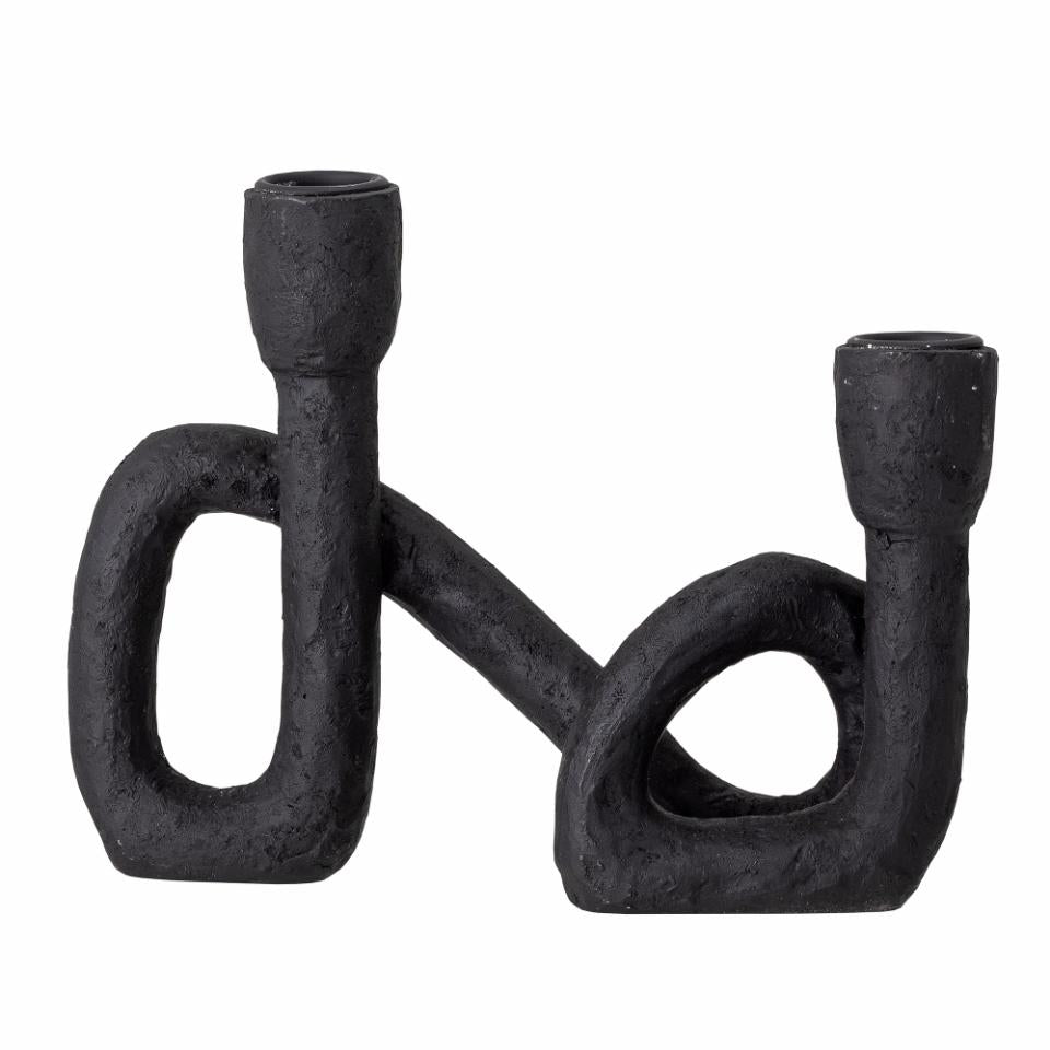 Black Polyresin Candle Holder