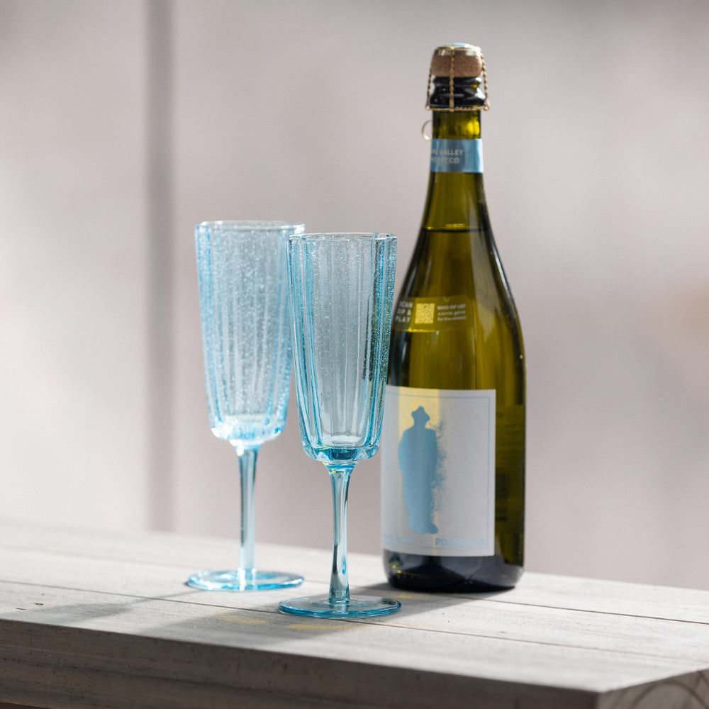 Adrift Set of 4 Flute Blue