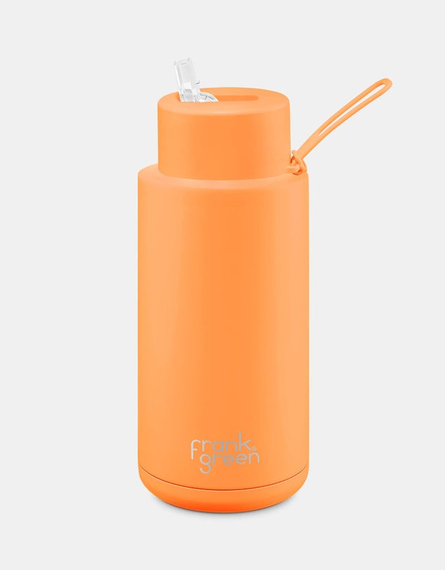 Frank Green 1 Lt Ceramic Bottle - Neon Orange