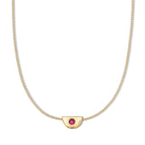 July Ruby Birthstone Necklace 18k Gold Plated