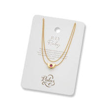 Load image into Gallery viewer, July Ruby Birthstone Necklace 18k Gold Plated
