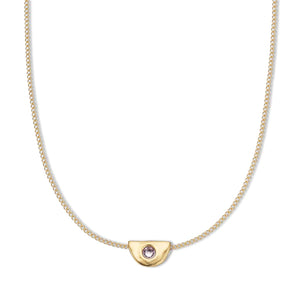 June Alexandrite Birthstone Necklace 18k Gold Plated