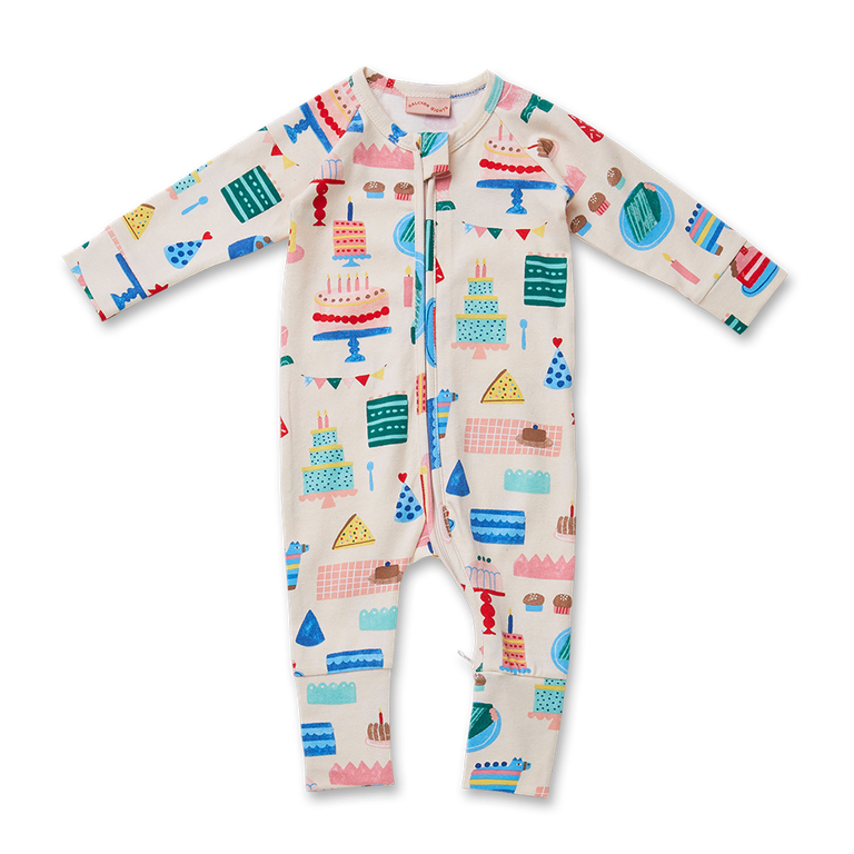 Big Happy Party Long Sleeve Zip Suit