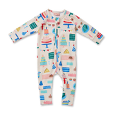 Big Happy Party Long Sleeve Zip Suit