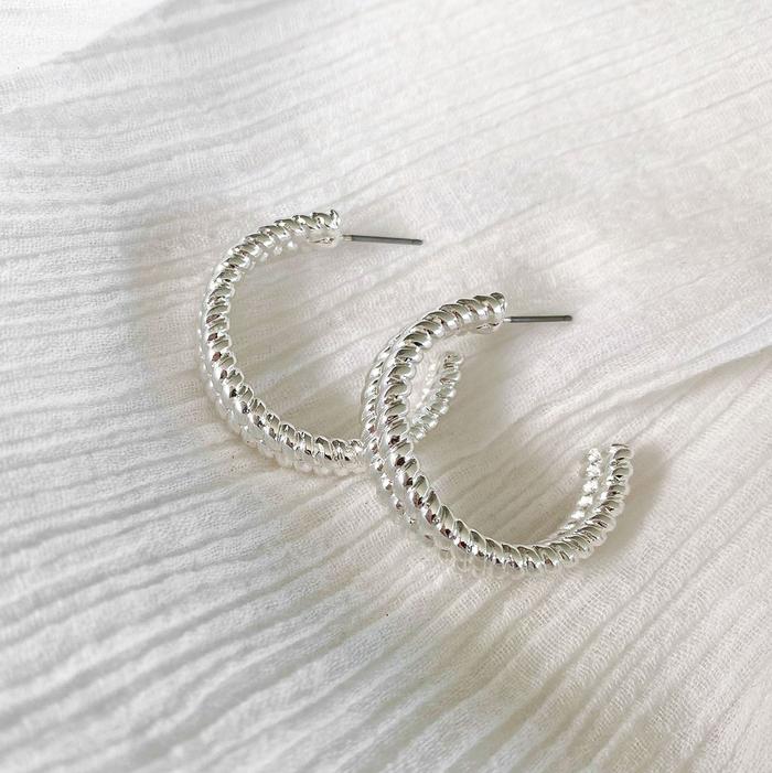 Twist Hoops - Silver